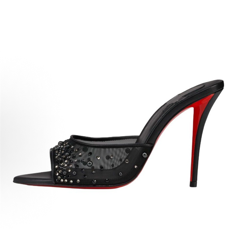 2026 Luxury Mesh Backless Mule - огляд і ціна Sew On Rhinestone
