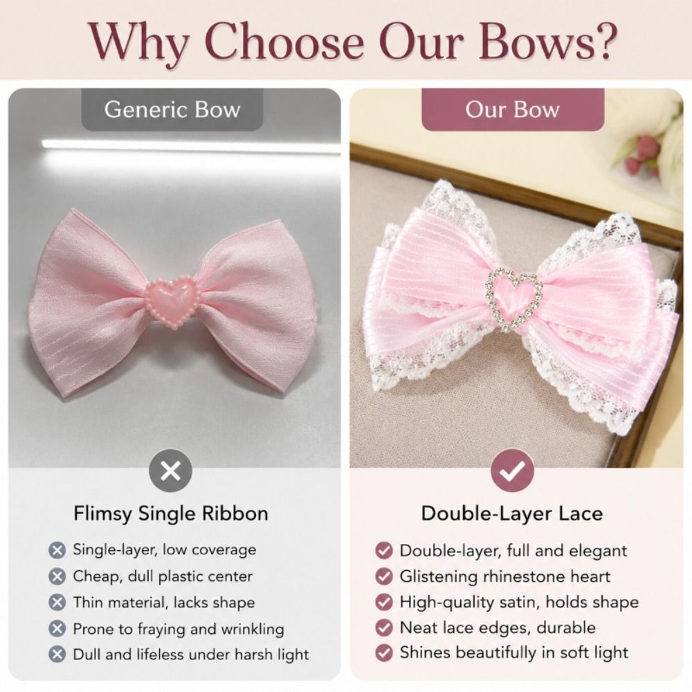 1 Pair Satin Ribbon Bow Hair C - огляд і ціна Lace Ribbon Trim