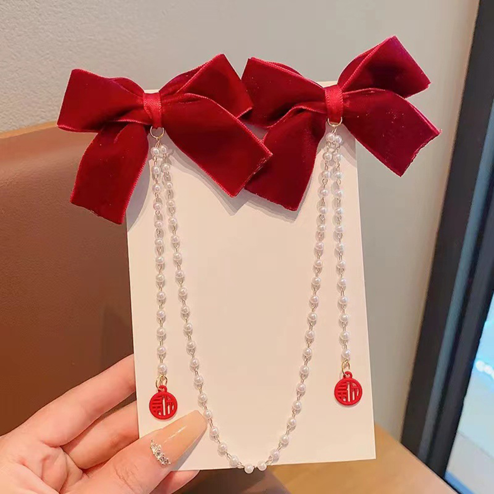 Children's Bow Hair Clip Baby  - огляд і ціна Pearl Trim Chain