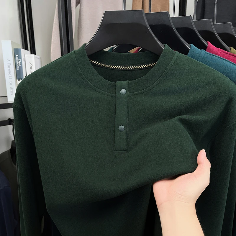 Mens Loose Fit Henley Pullover - огляд і ціна Embellish Knit