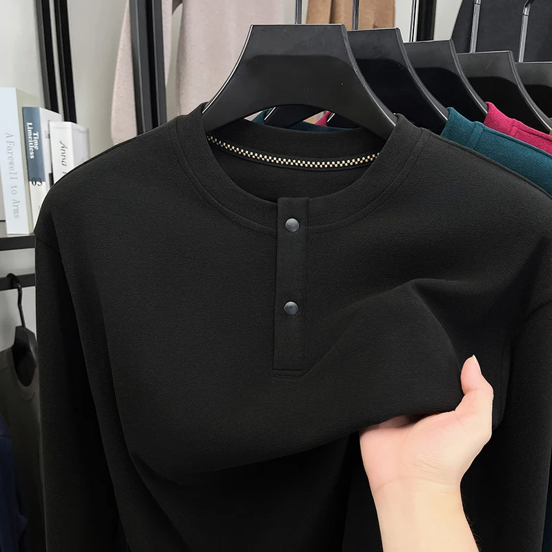 Mens Loose Fit Henley Pullover - огляд і ціна Embellish Knit