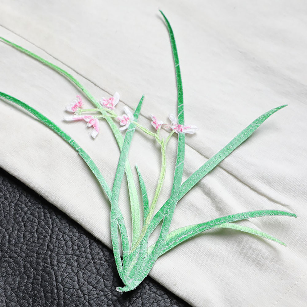 1 Piece 20CM X 18CM Orchid Emb - огляд і ціна Applique Patch Flower